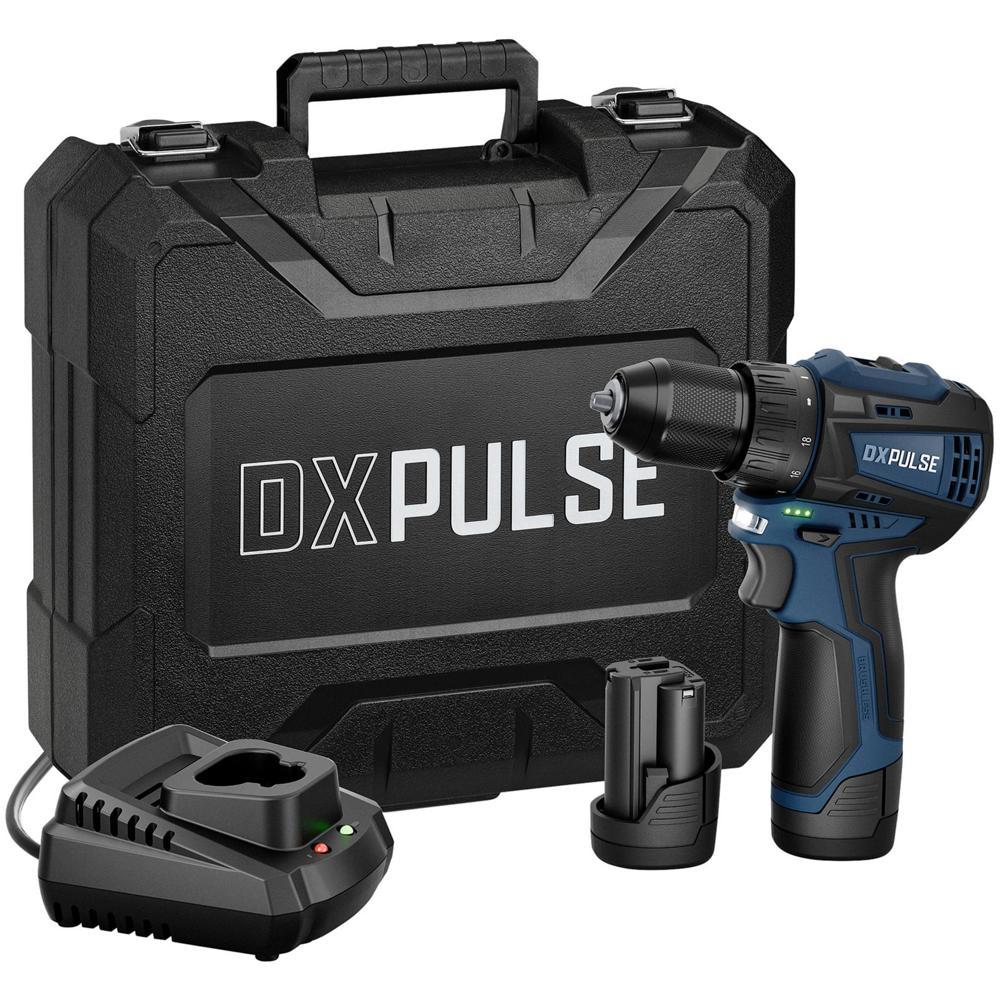 Draper DXPULSE 12v Cordless Brushless Drill Driver 2 x 2ah Li-ion Charger Case