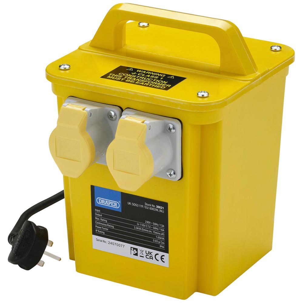 Draper Portable Site Transformer 240v to 110v 3.3kVA 110v
