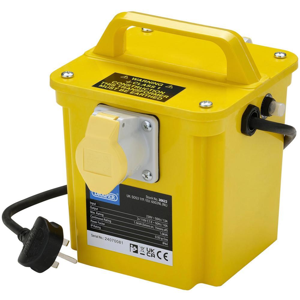 Draper Portable Site Transformer 240v to 110v 1.5kVA 110v