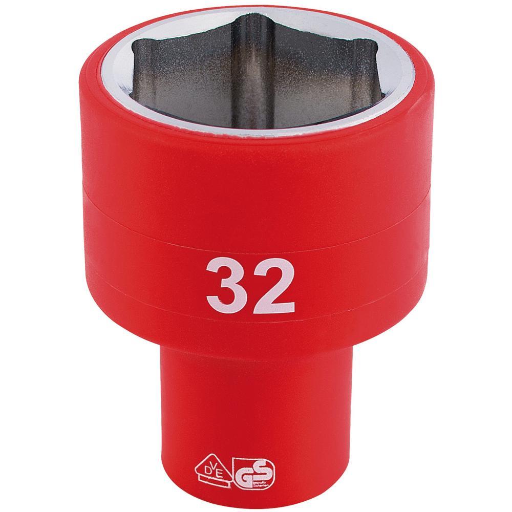 Draper 1/2" Drive VDE Fully Insulated Hexagon Socket Metric 1/2" 32mm