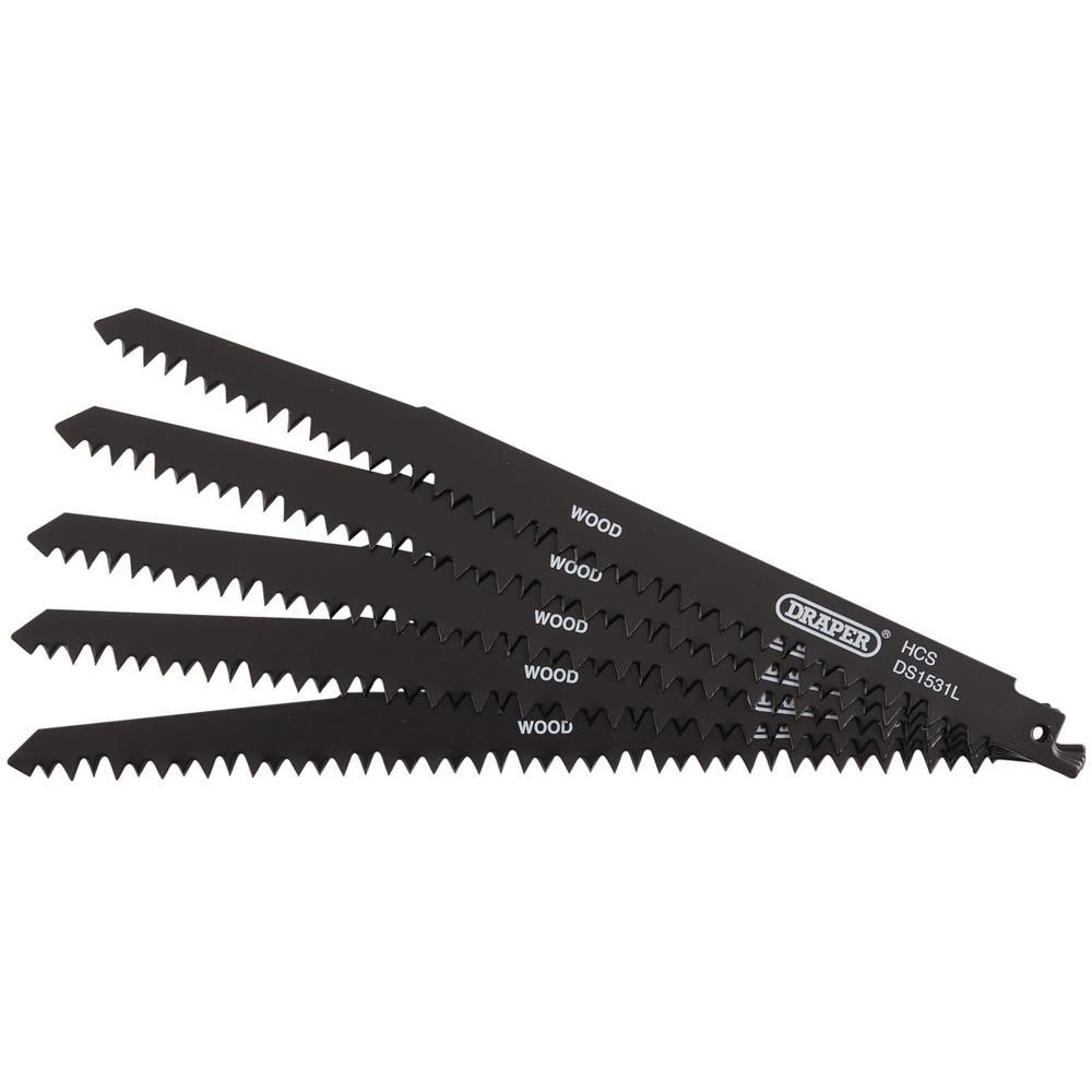Draper Wood Cutting Reciprocating Sabre Saw Blades 240mm Pack of 5