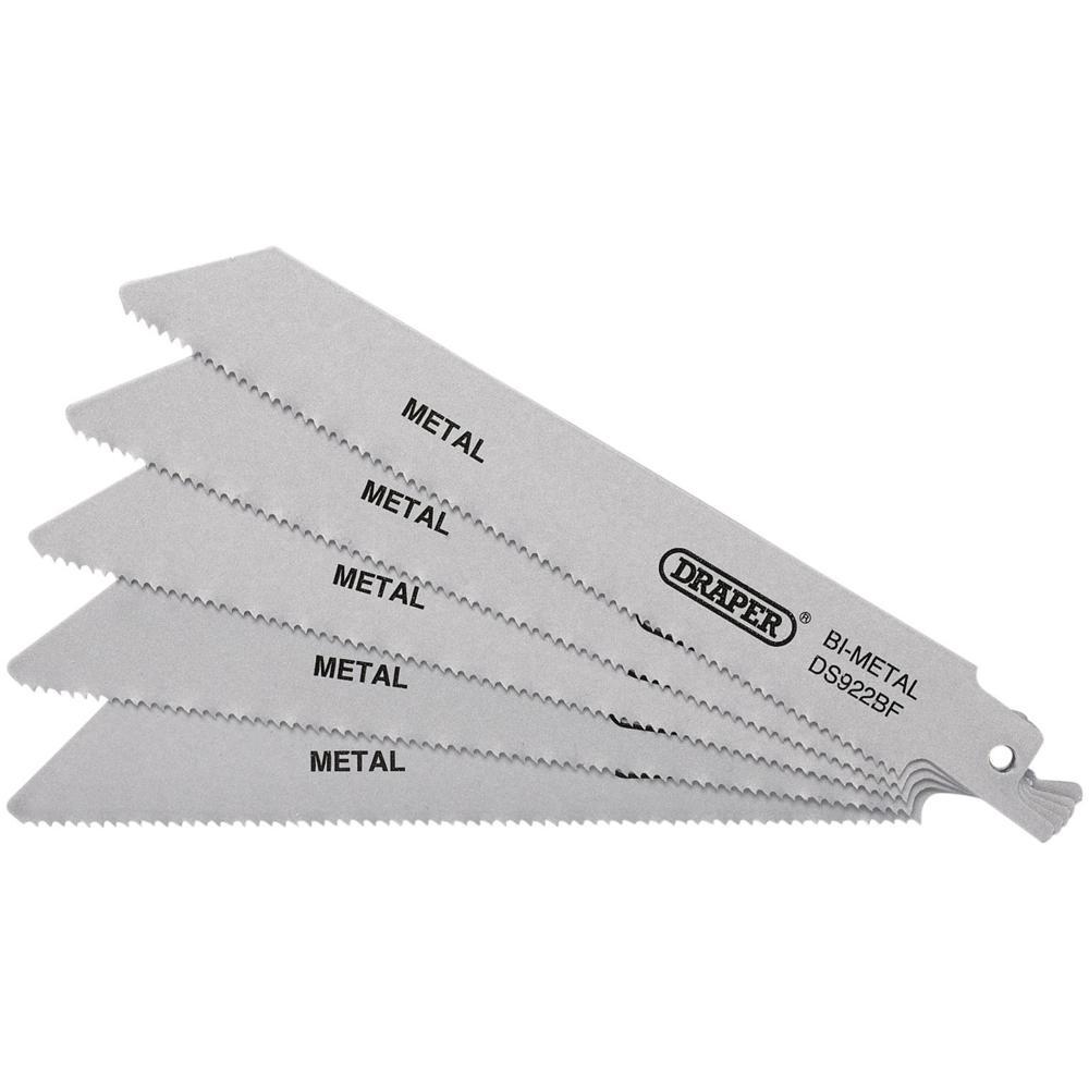 Draper Bi-Metal Metal Cutting Reciprocating Sabre Saw Blades 150mm Pack of 5
