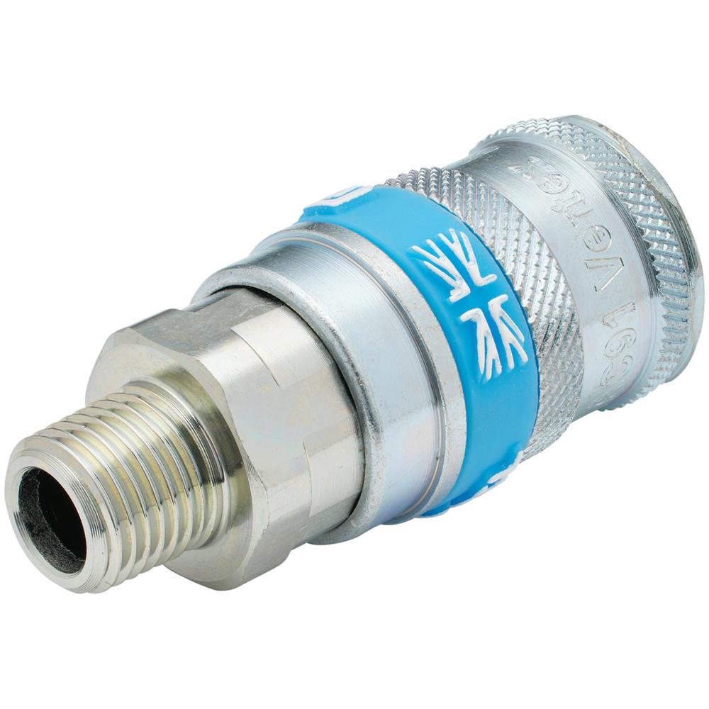 Draper Vertex Air Line Coupling BSPT Male Thread 1/4" BSPT Pack of 1