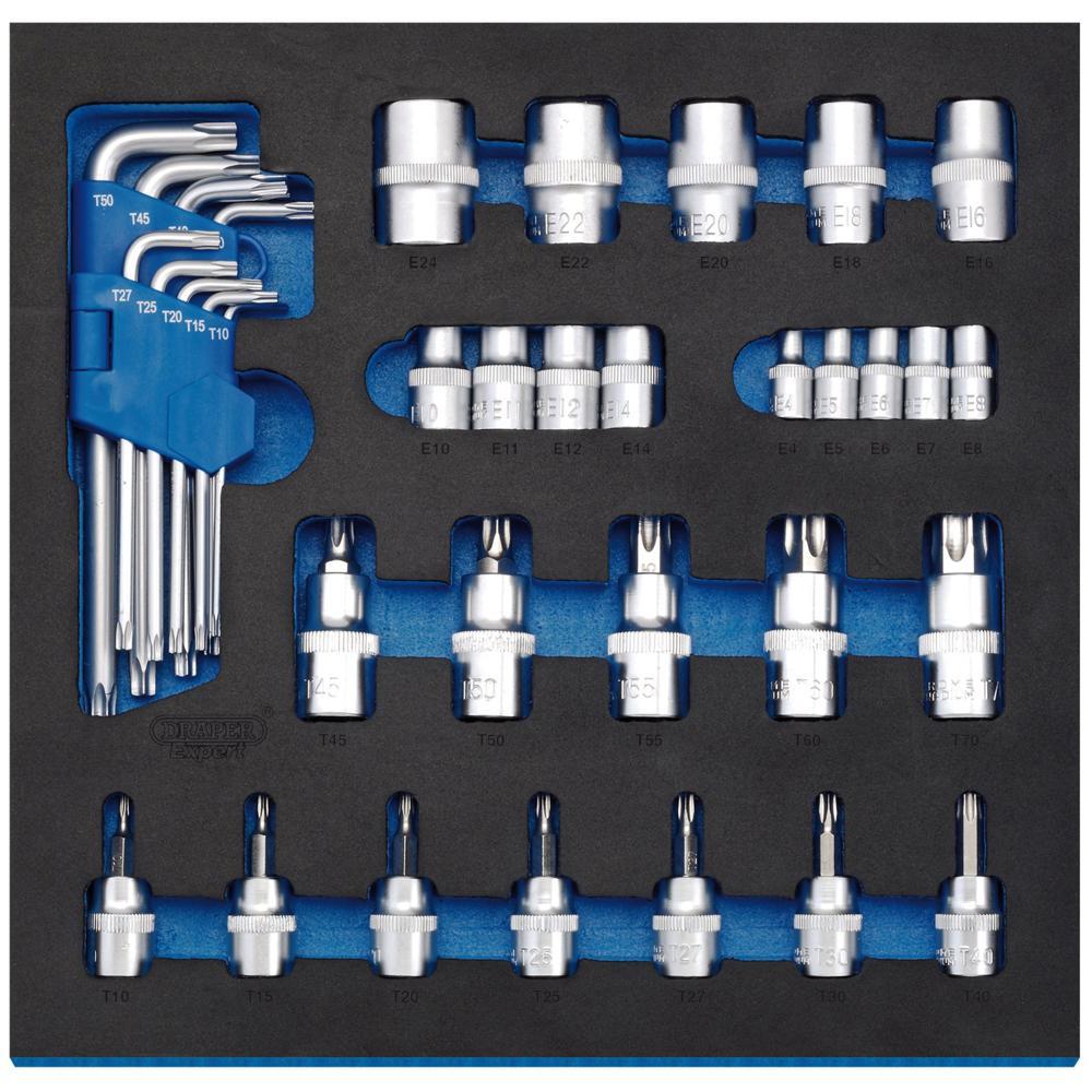 Draper 35 Piece Screwdriver Bit and Torx Key Set in EVA Insert Tray