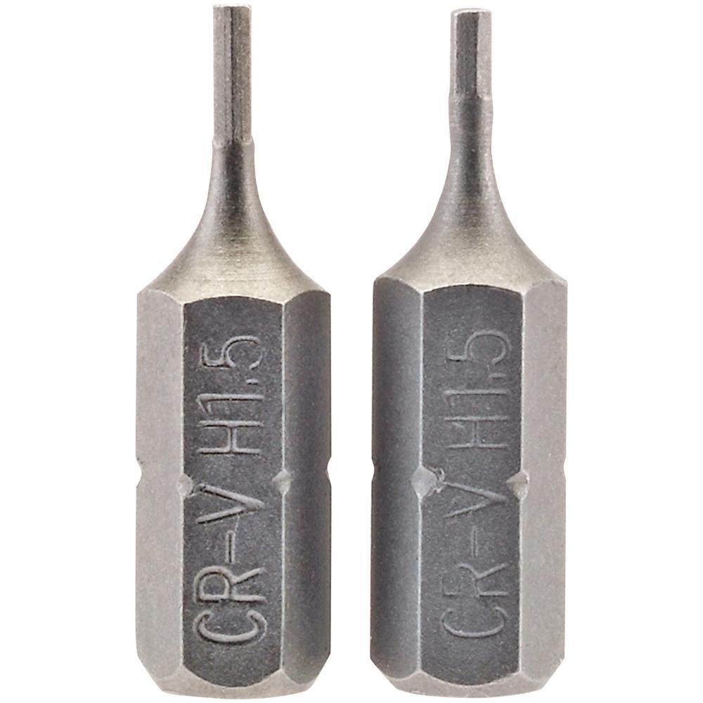Draper Hex Screwdriver Bit Hex 1.5mm 25mm Pack of 2