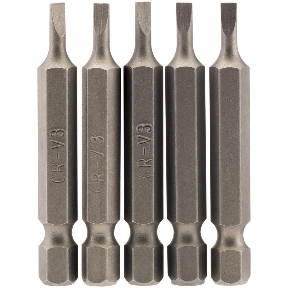 Draper Slotted Screwdriver Bit 3mm 50mm Pack of 5