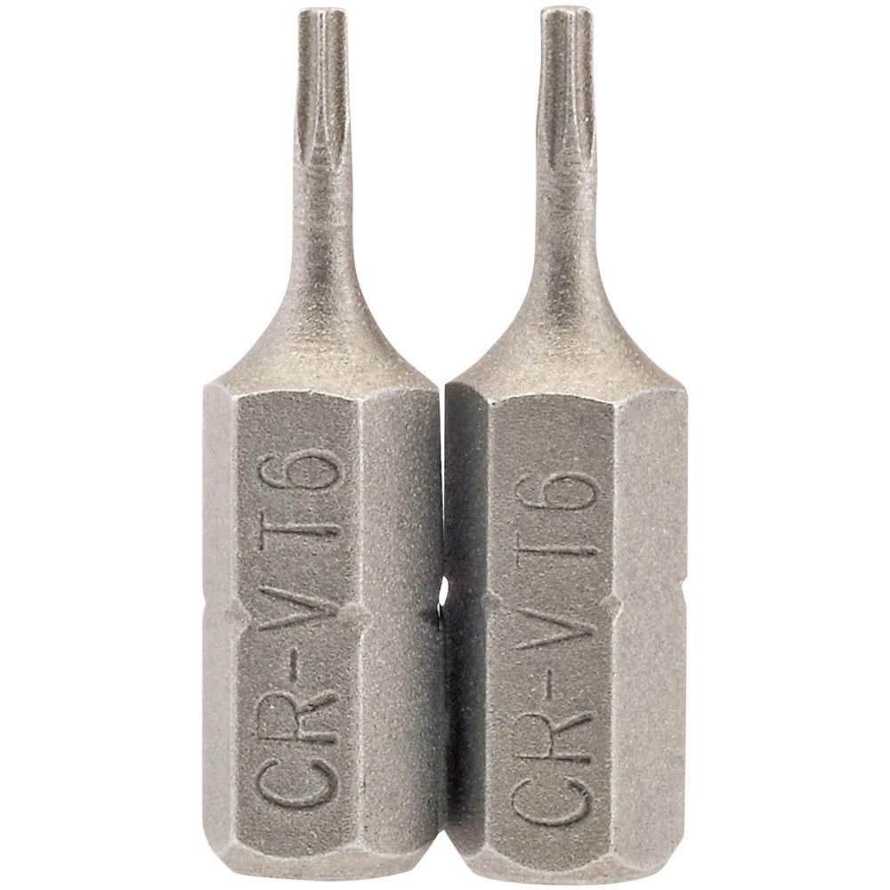 Draper Torx Screwdriver Bits T6 25mm Pack of 2