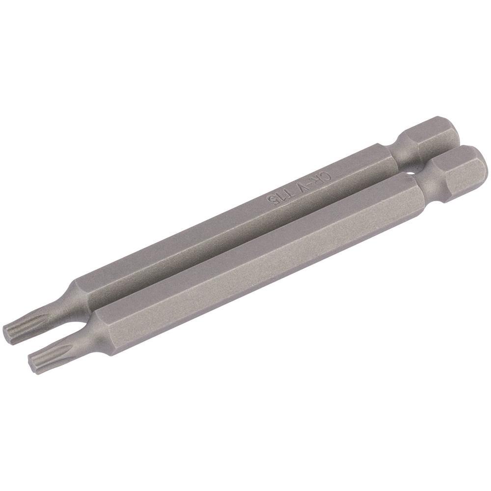 Draper Torx Screwdriver Bits T15 75mm Pack of 2