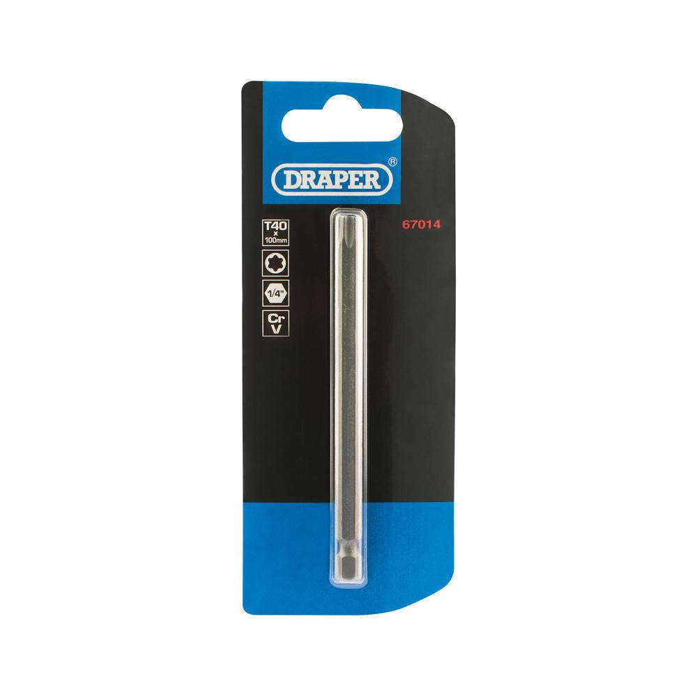 Draper Torx Screwdriver Bits T40 100mm Pack of 1