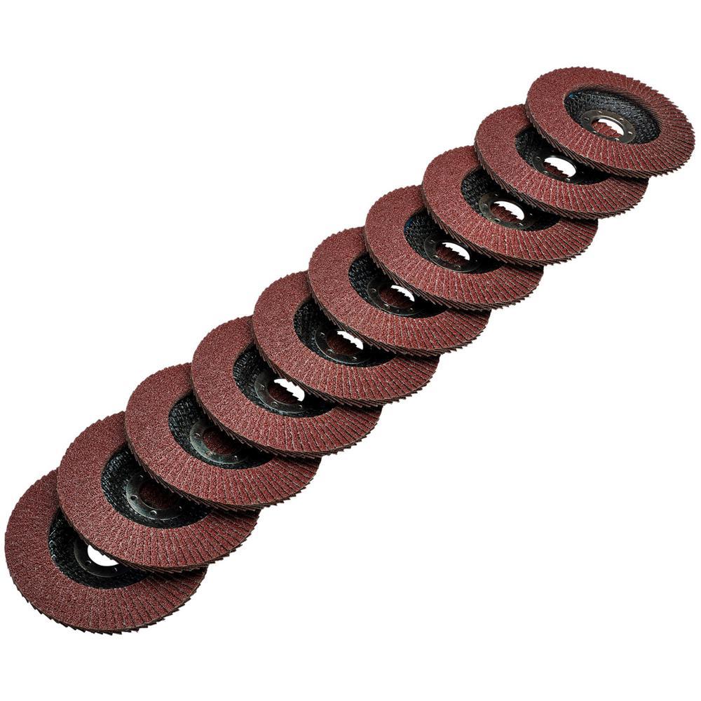 Draper Aluminium Oxide Flap Discs 115mm 60g Pack of 10