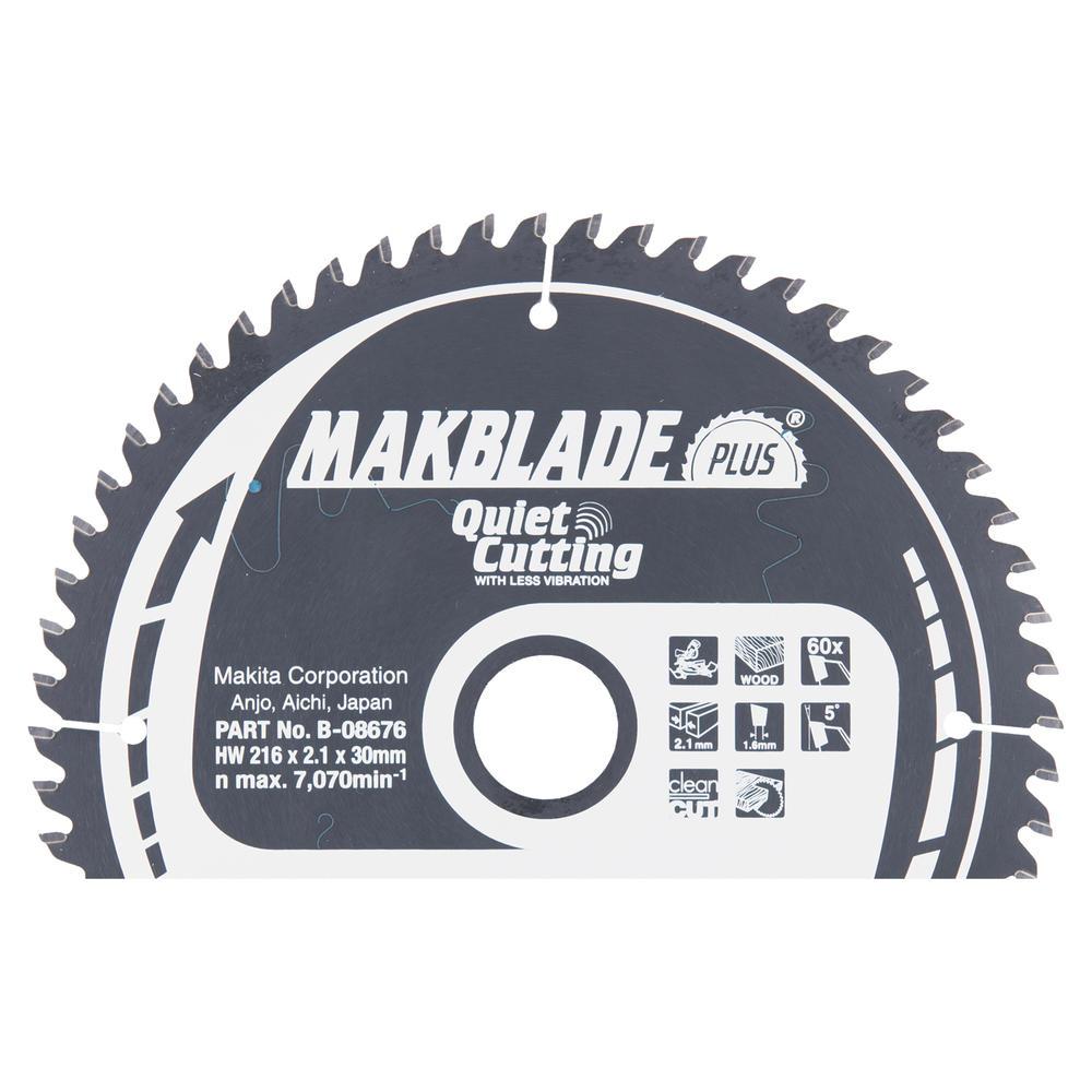 Makita MAKBLADE Plus Wood Cutting Saw Blade 216mm 60T 30mm