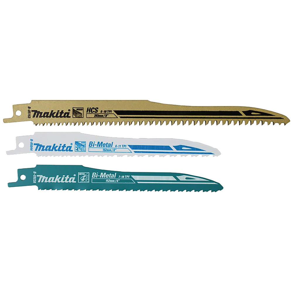 Makita Super Express 3 Piece Cordless Reciprocating Sabre Saw Blade Set