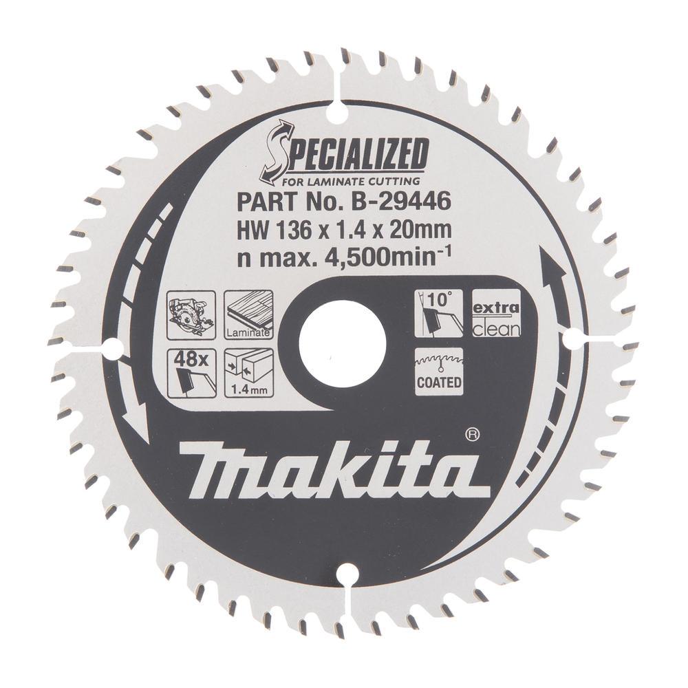 Makita SPECIALIZED Laminate Cutting Saw Blade 136mm 48T 20mm