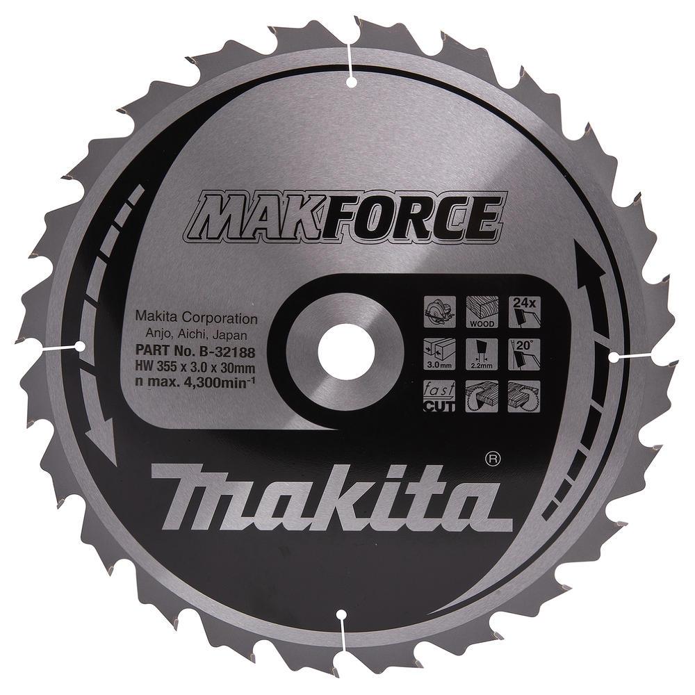 Makita MAKFORCE Circular Saw Blade for Wood Cutting 355mm 24T 30mm