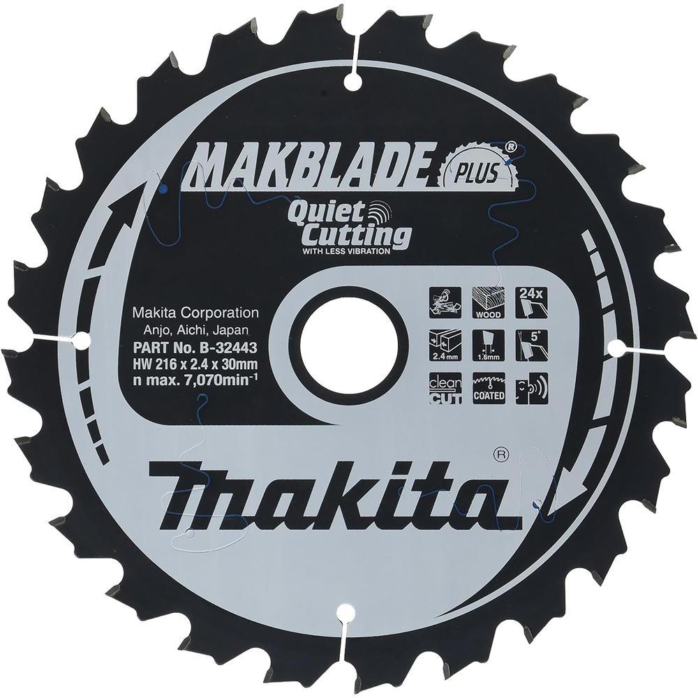 Makita MAKBLADE PLUS Circular Mitre Saw Blade for Wood 216mm 24T 30mm