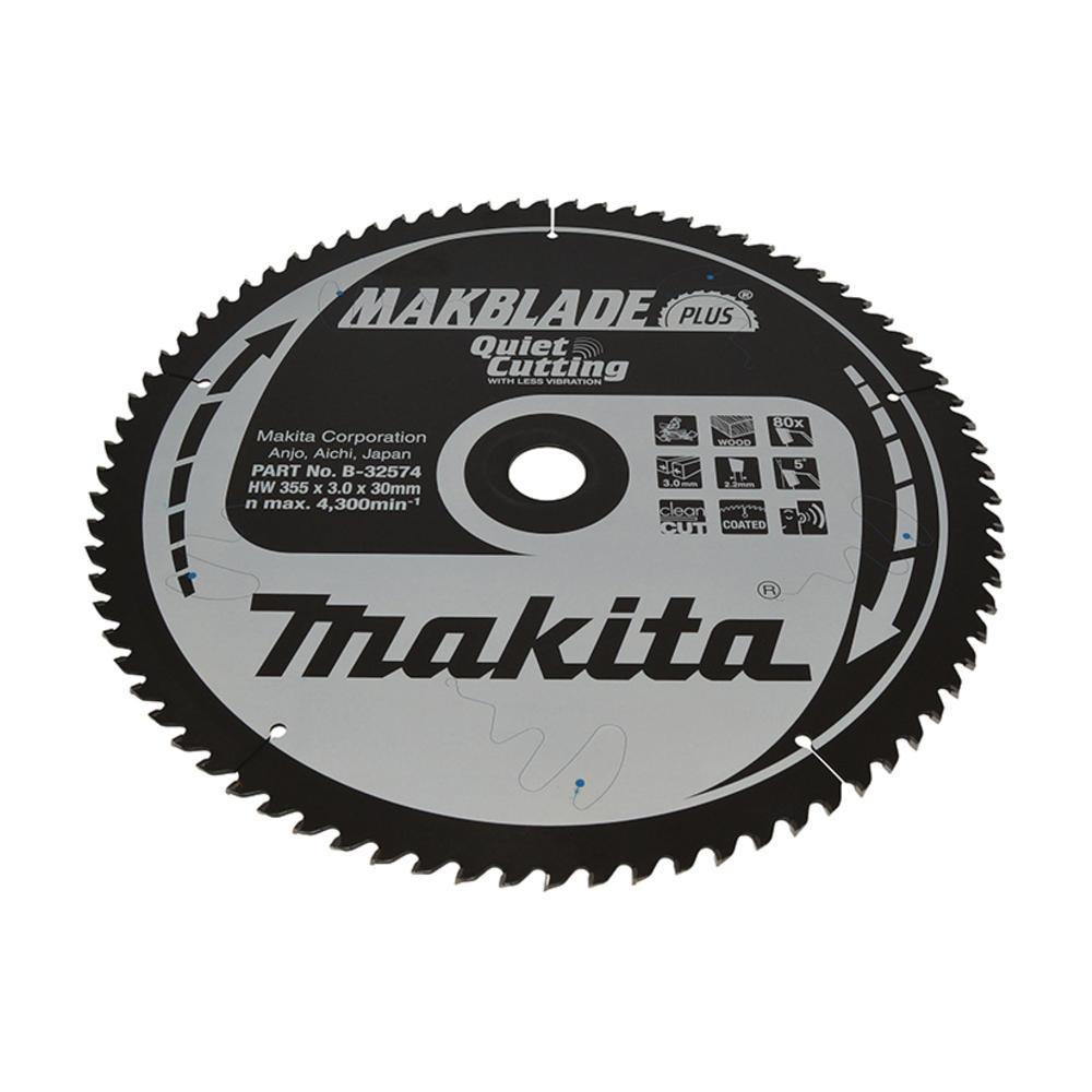Makita MAKBLADE PLUS Circular Mitre Saw Blade for Wood 355mm 80T 30mm