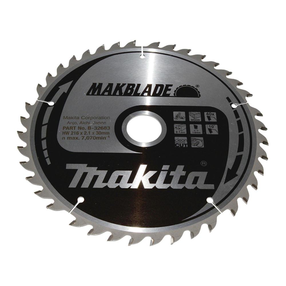 Makita MAKBLADE Circular Saw Blade for Wood Cutting 216mm 40T 30mm