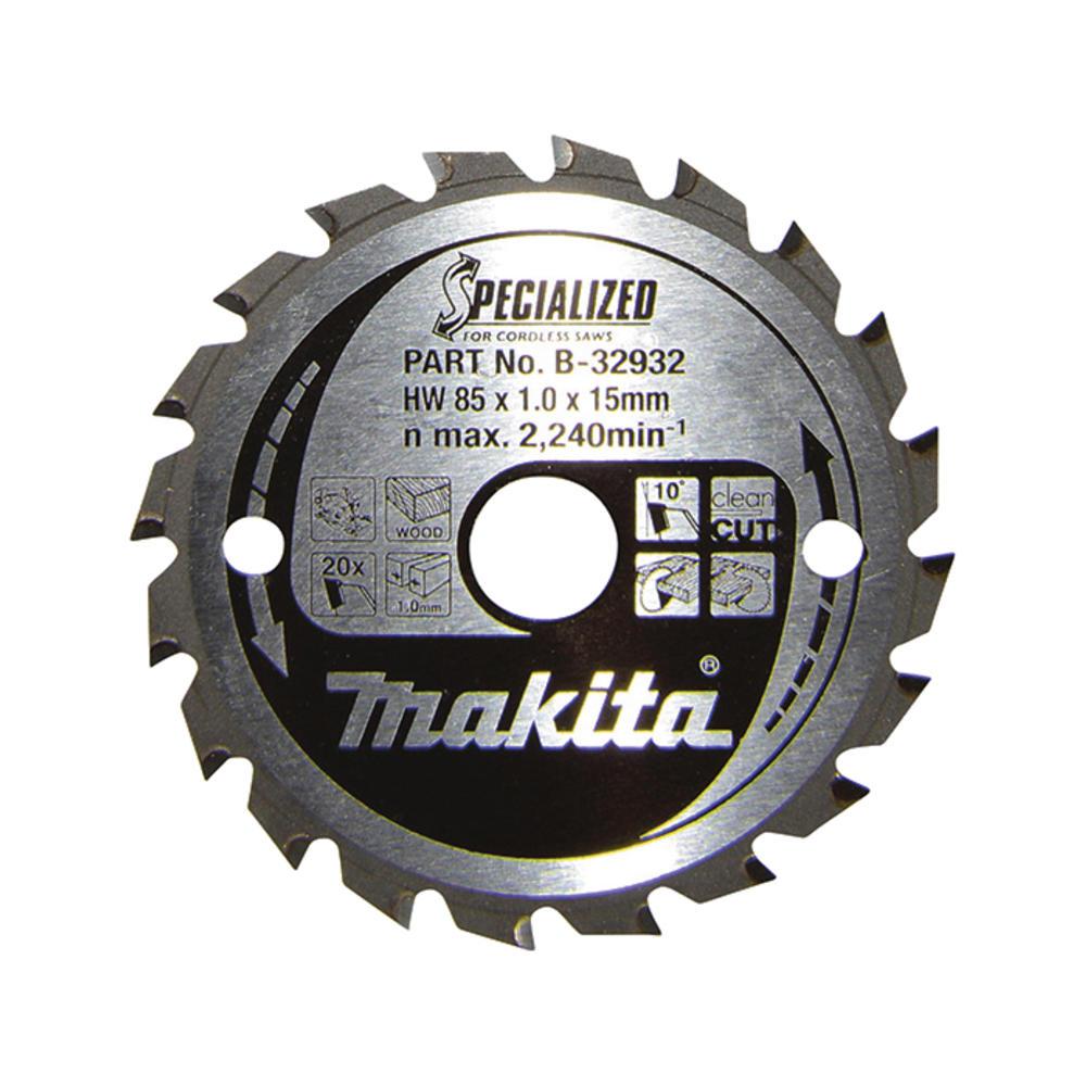 Makita SPECIALIZED Cordless Circular Saw Blade for Wood Cutting 85mm 20T 15mm
