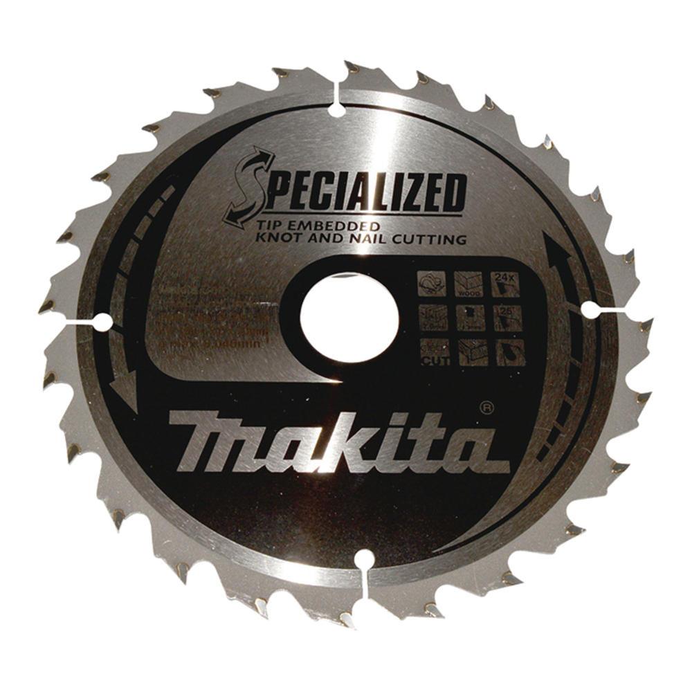 Makita SPECIALIZED Circular Saw Blade for Knot and Nail Cutting 190mm 24T 30mm
