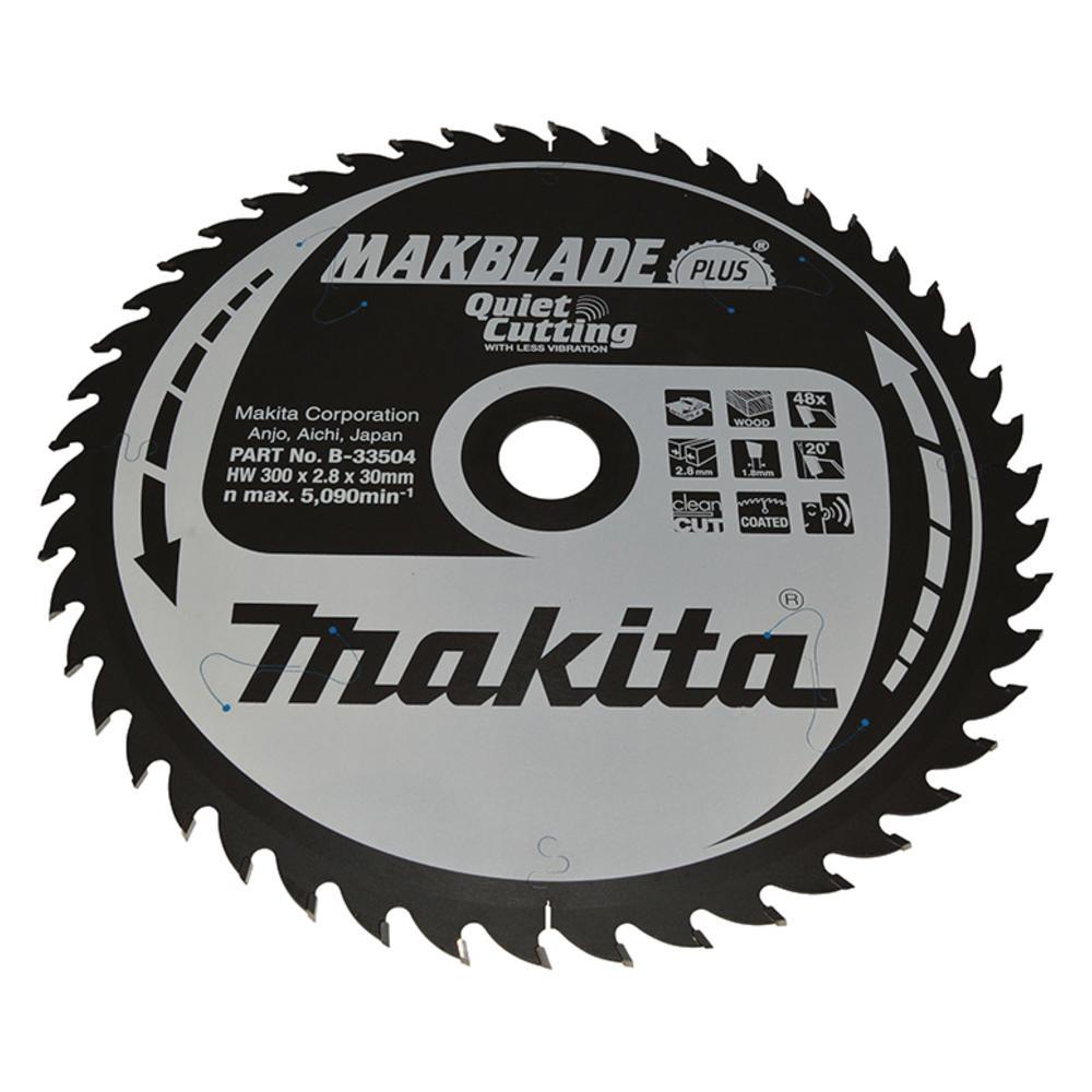 Makita MAKBLADE PLUS Circular Table Saw Blades for Wood Cutting 300mm 48T 30mm