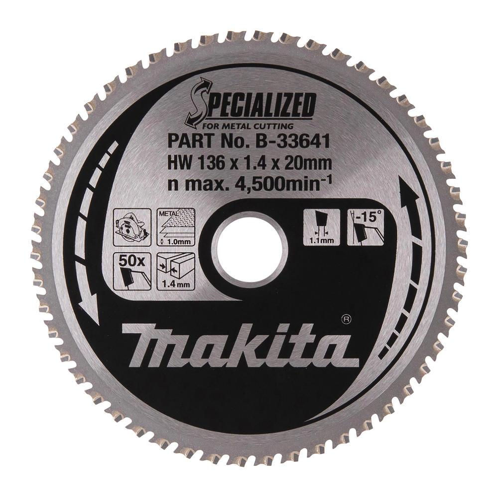 Makita SPECIALIZED Circular Saw Blade for Mild Steel Cutting 136mm 50T 20mm