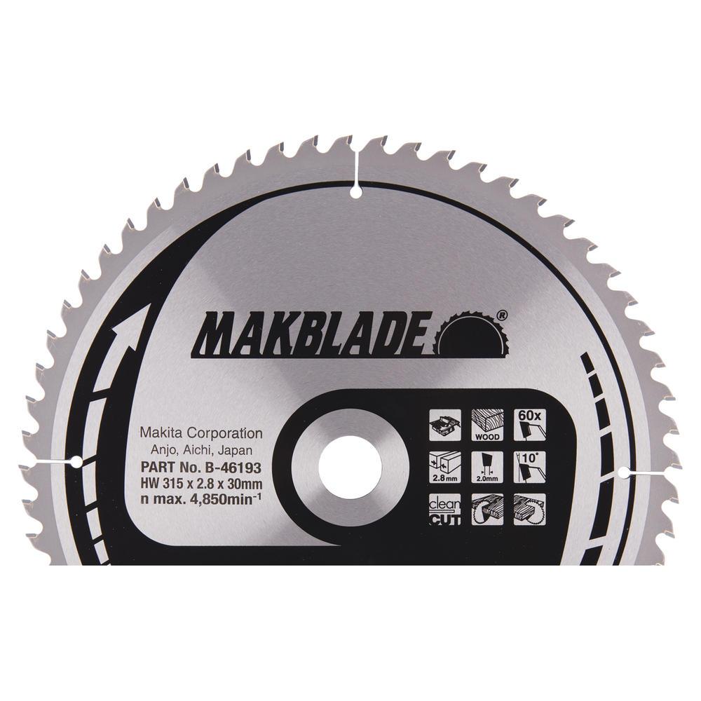 Makita MAKBLADE Wood Cutting Circular Saw Blade 315mm 60T 30mm