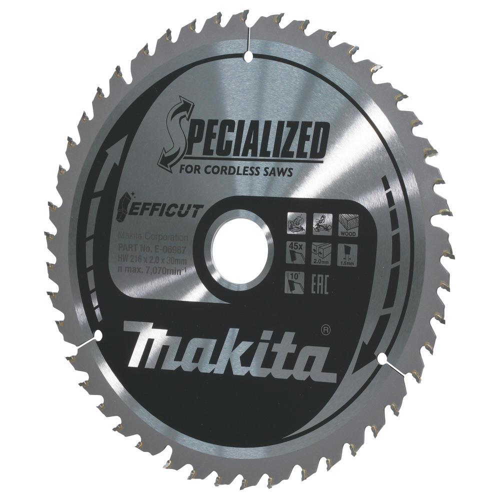 Makita SPECIALIZED Efficut Circular Saw Blade for Wood Cutting 216mm 45T 30mm