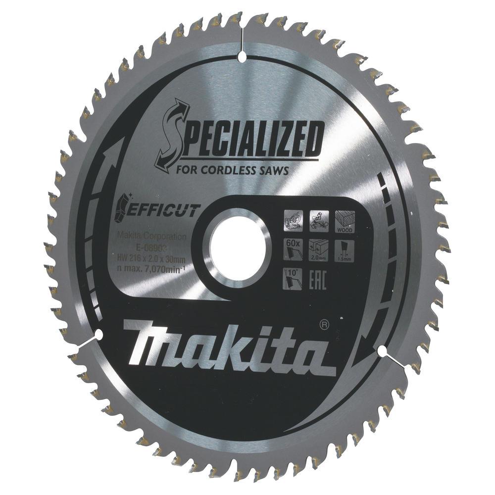 Makita SPECIALIZED Efficut Circular Saw Blade for Wood Cutting 216mm 60T 30mm