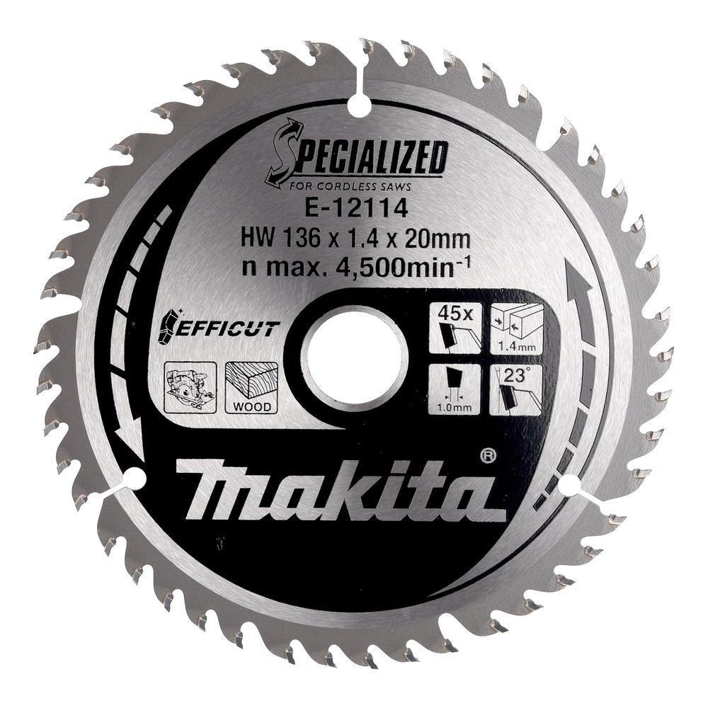 Makita SPECIALIZED Efficut Wood Cutting Saw Blade 136mm 45T 20mm