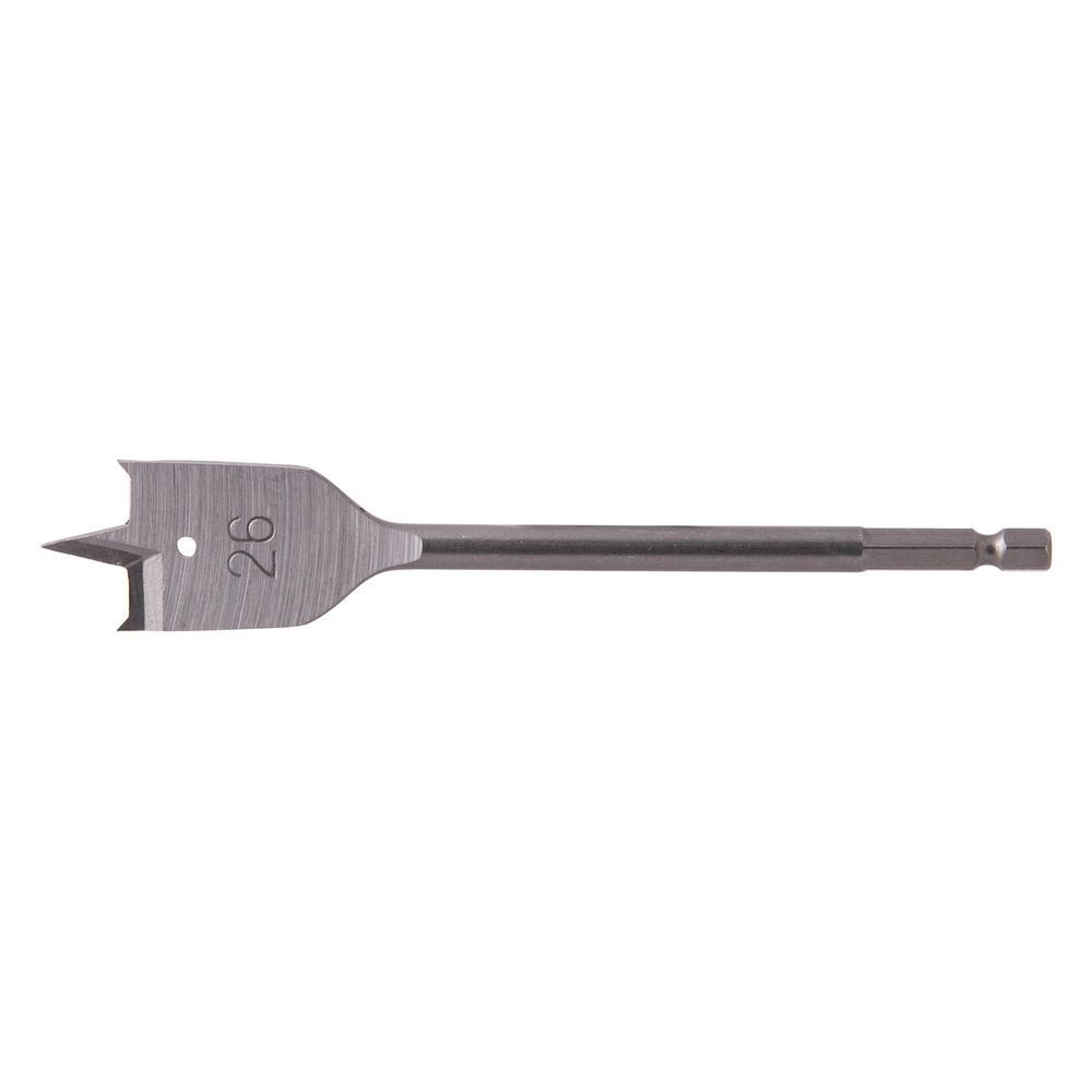 Makita 1/4" Hex Shank Flat Wood Drill Bit 26mm 150mm Pack of 1