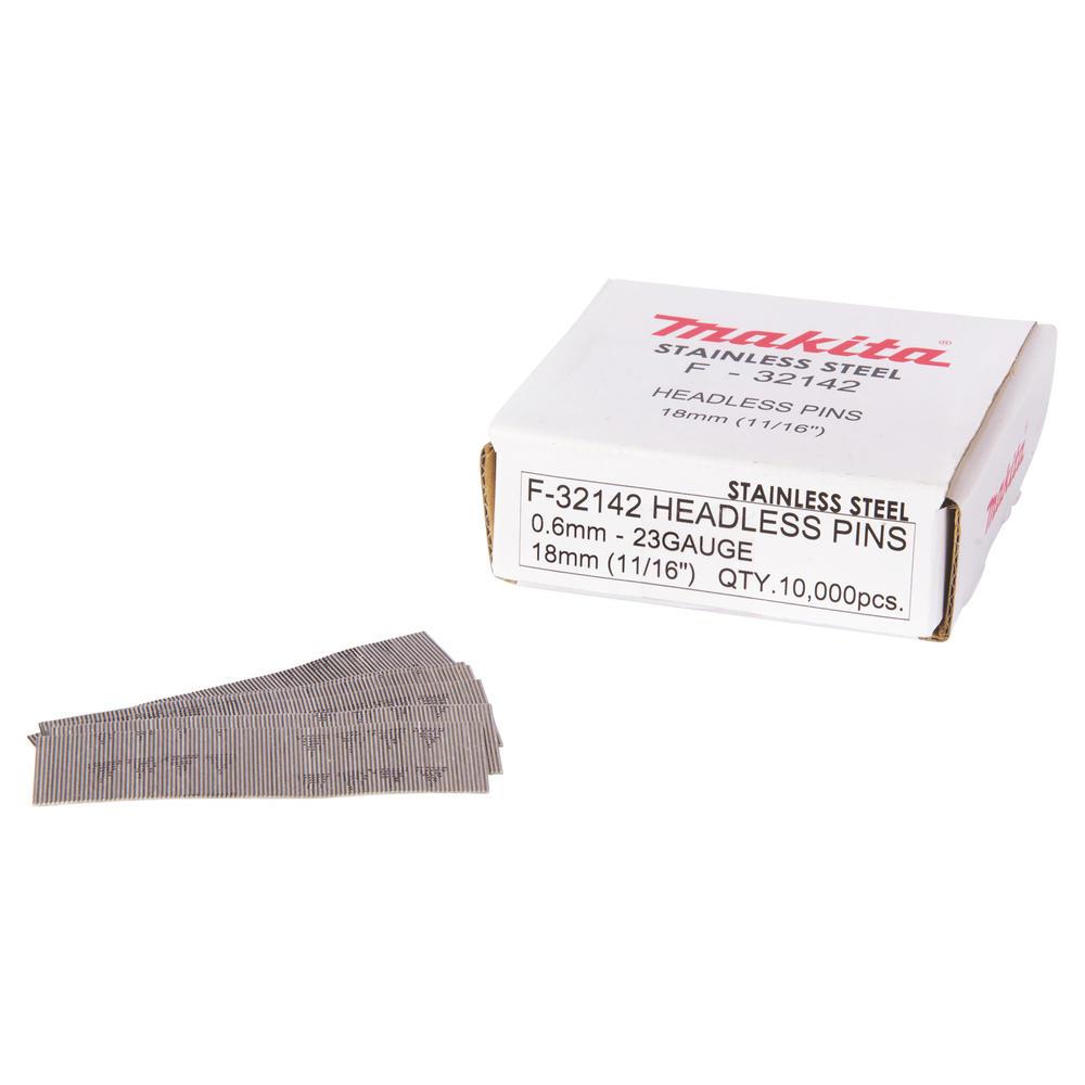 Makita 23 Gauge Stainless Steel Headless Mini Pins