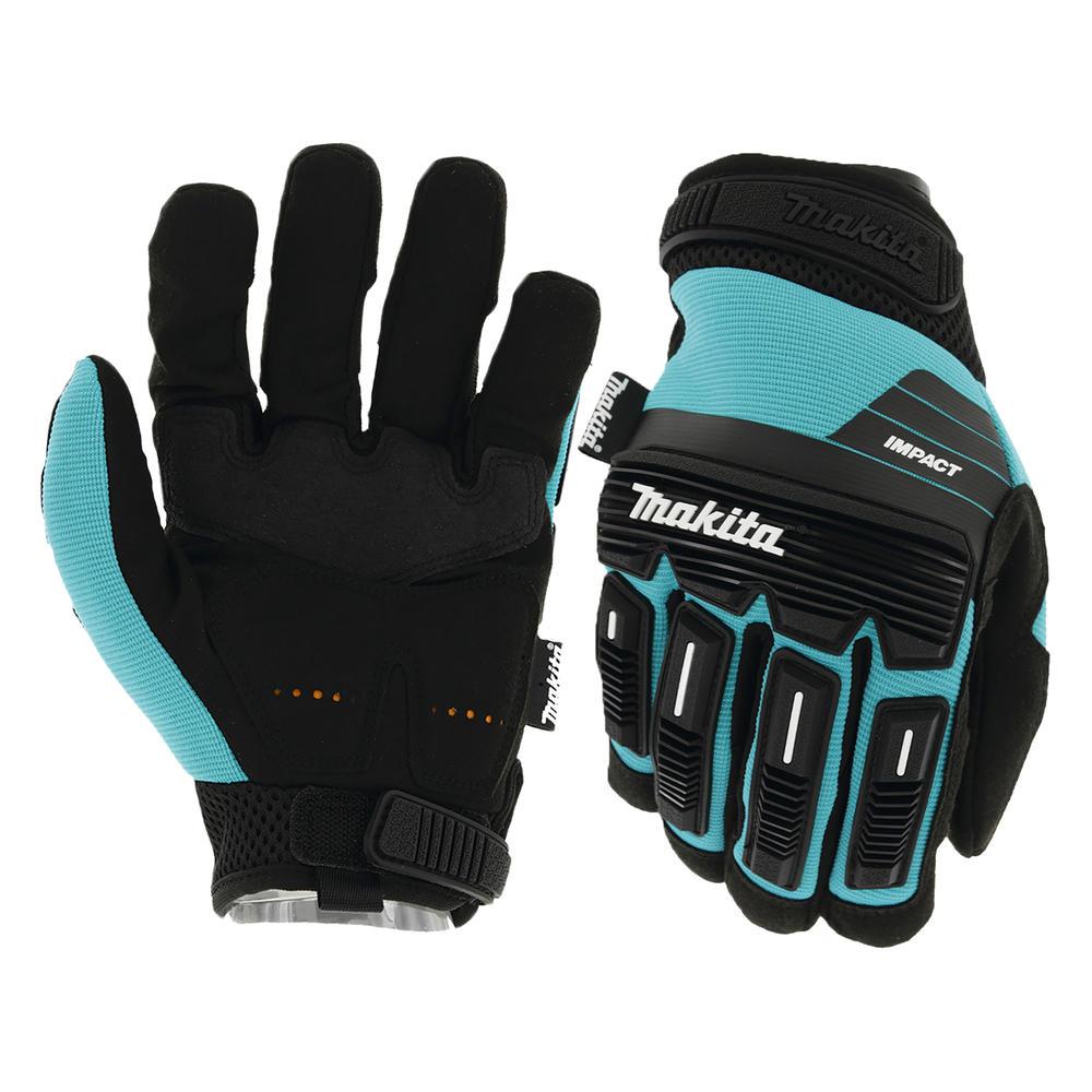 Makita Advanced Impact Demolition Gloves Black / Blue M Pack of 1