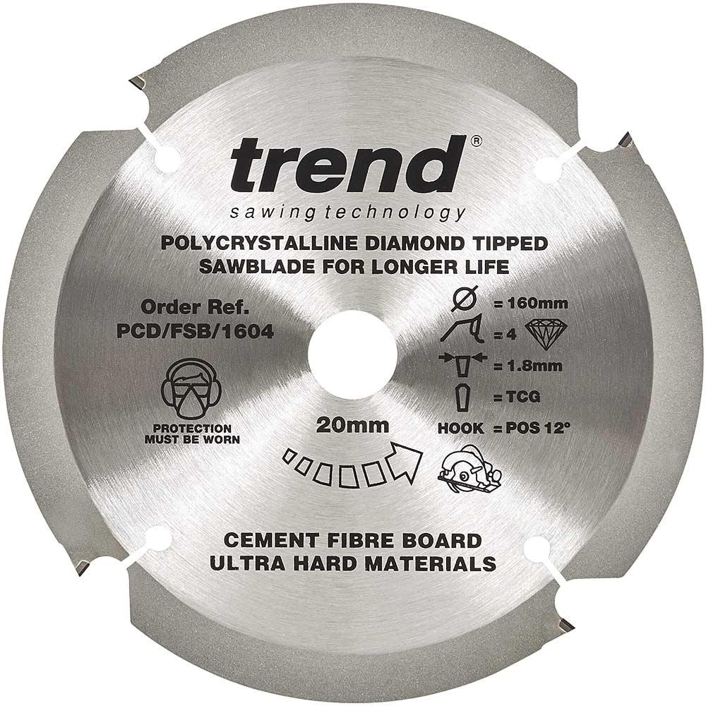 Trend Cement Fibreboard PCD Cutting Saw Blade 160mm 4T 20mm