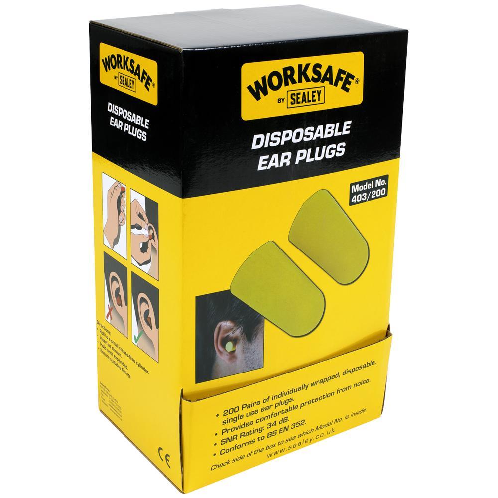 Sealey Worksafe Disposable Ear Plugs Pack of 200