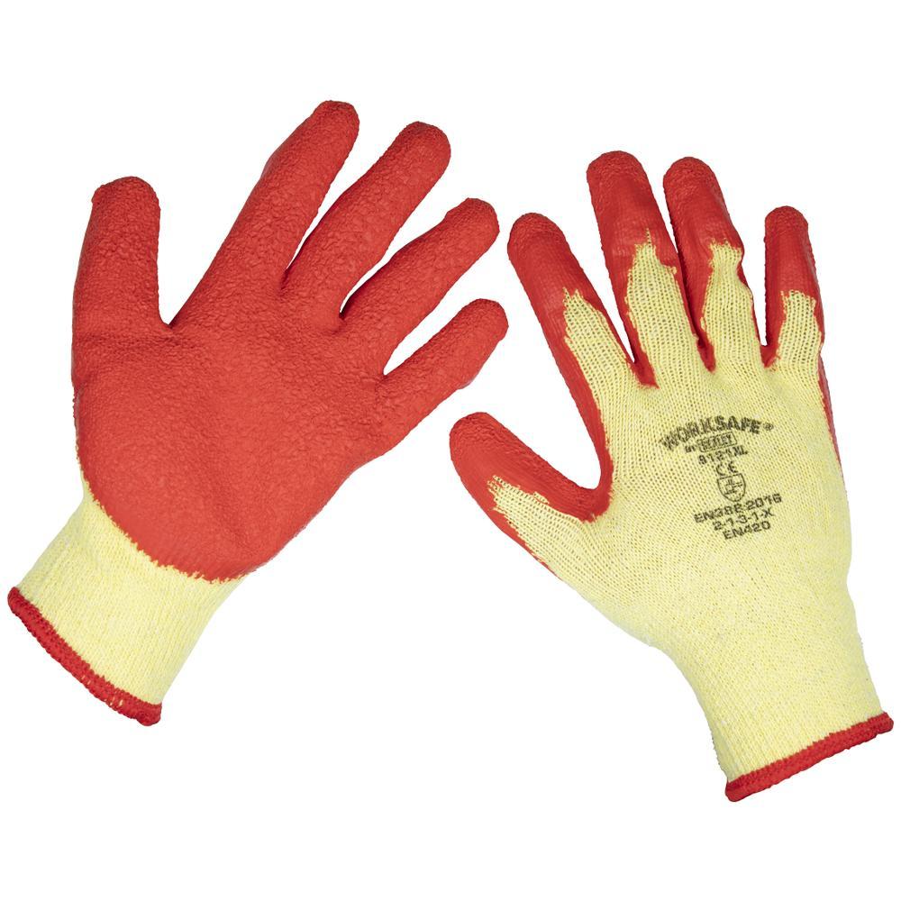 Sealey Worksafe Super Grip Gloves Orange XL Pack of 12