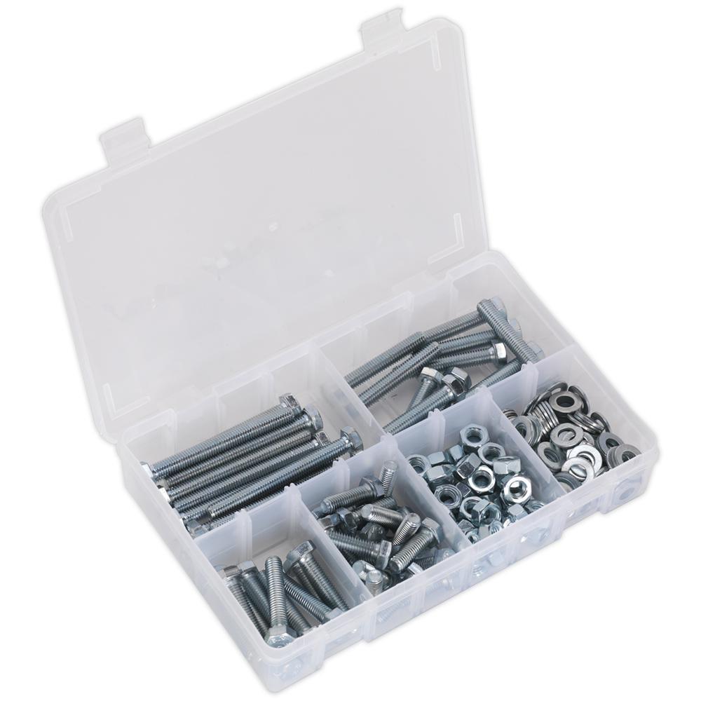 Sealey High Tensile Set Screw, Nut and Washer Assortment M8 Pack of 220