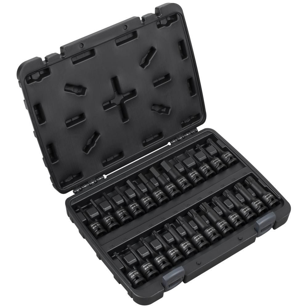 Sealey 24 Piece 1/2" Drive Impact Socket Bit Set Hex, Torx and Spline 1/2"
