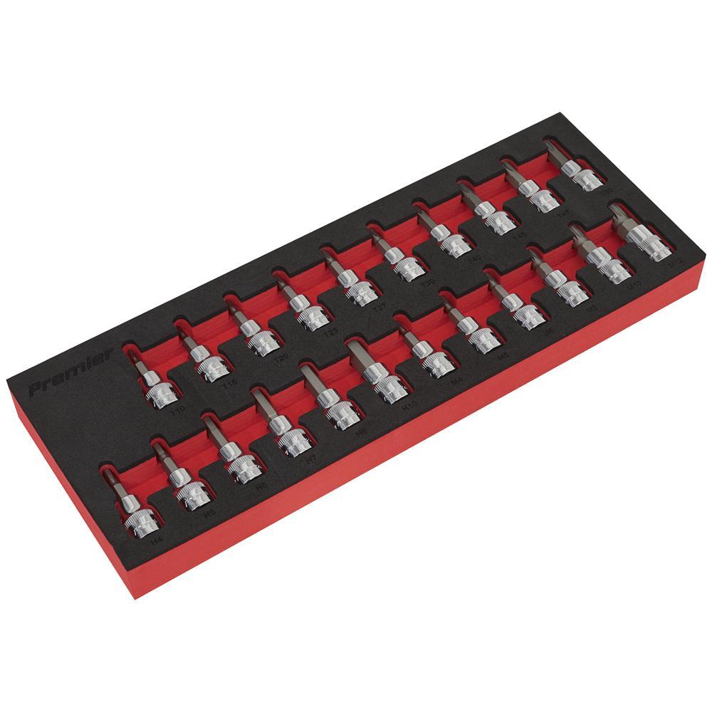 Sealey Torx/Hex/Spline Socket Bit Set 22Pc 3/8"Sq Drive