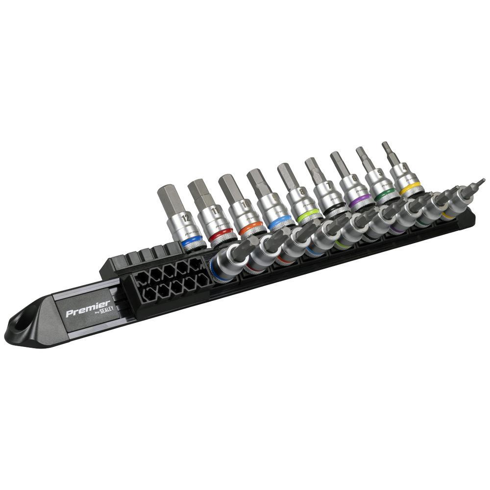 Sealey Premier Platinum 18 Piece 3/8" Drive Hex and Torx Socket Bit Set