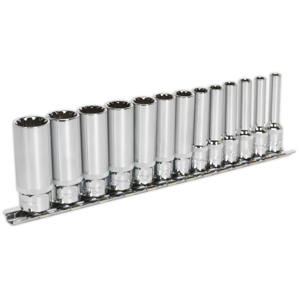 Sealey 13 Piece 1/4" Drive Deep Total Drive Socket Set 1/4"