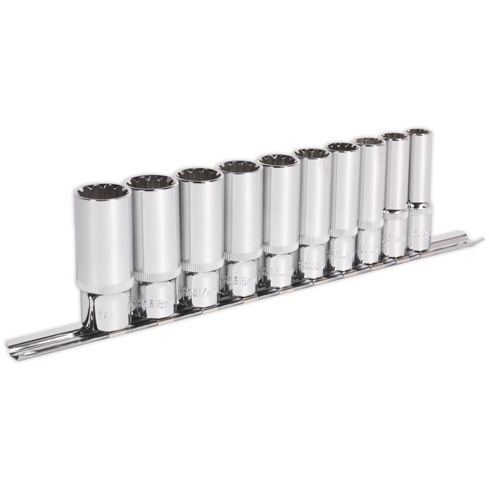 Sealey 10 Piece 3/8" Drive Deep Total Drive Spline Torx Socket Set 3/8"
