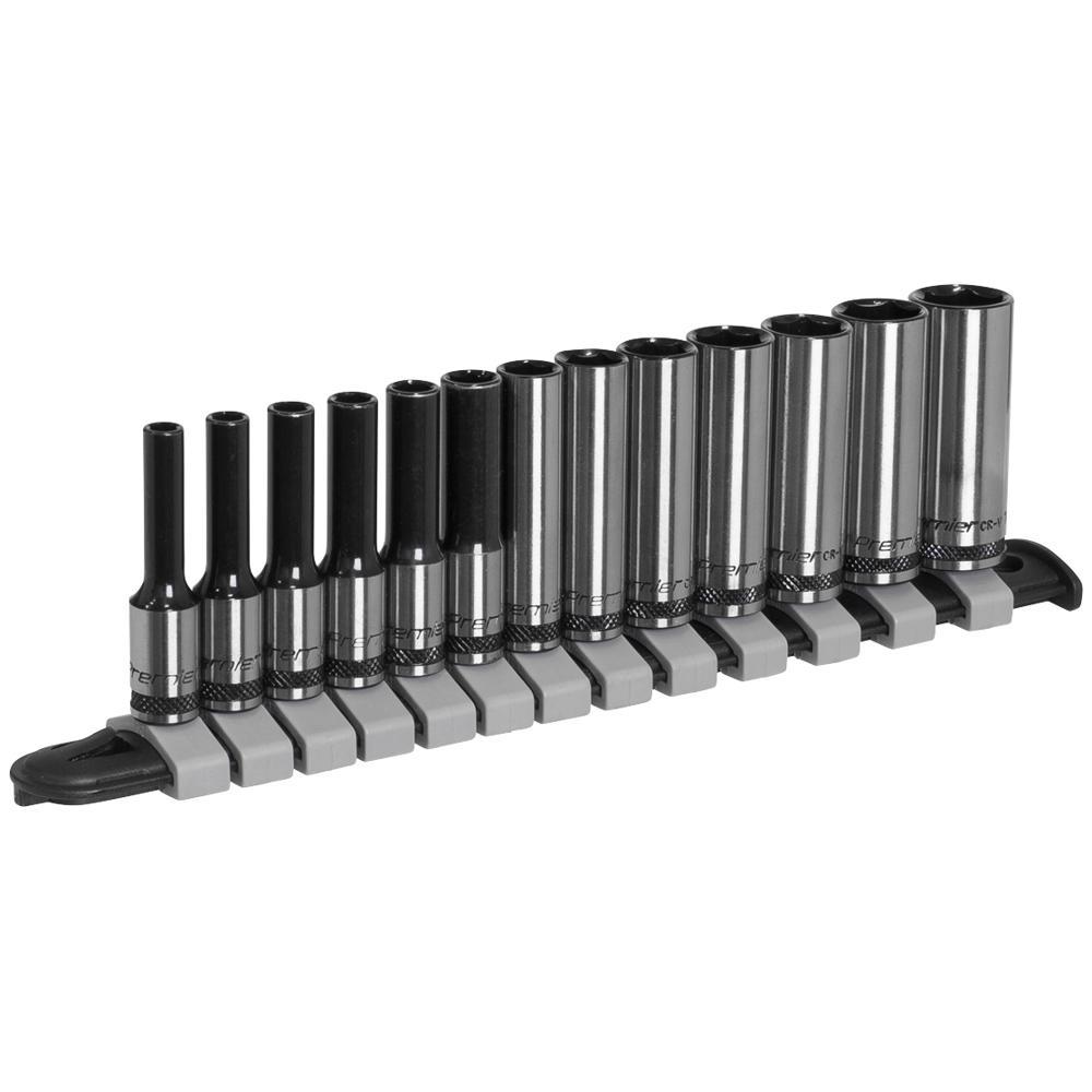Sealey Black Series 13 Piece 1/4" Drive Deep Hexagon Socket Set 1/4"