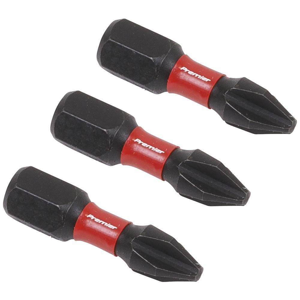 Sealey Impact Power Tool Phillips Screwdriver Bits PH2 25mm Pack of 3