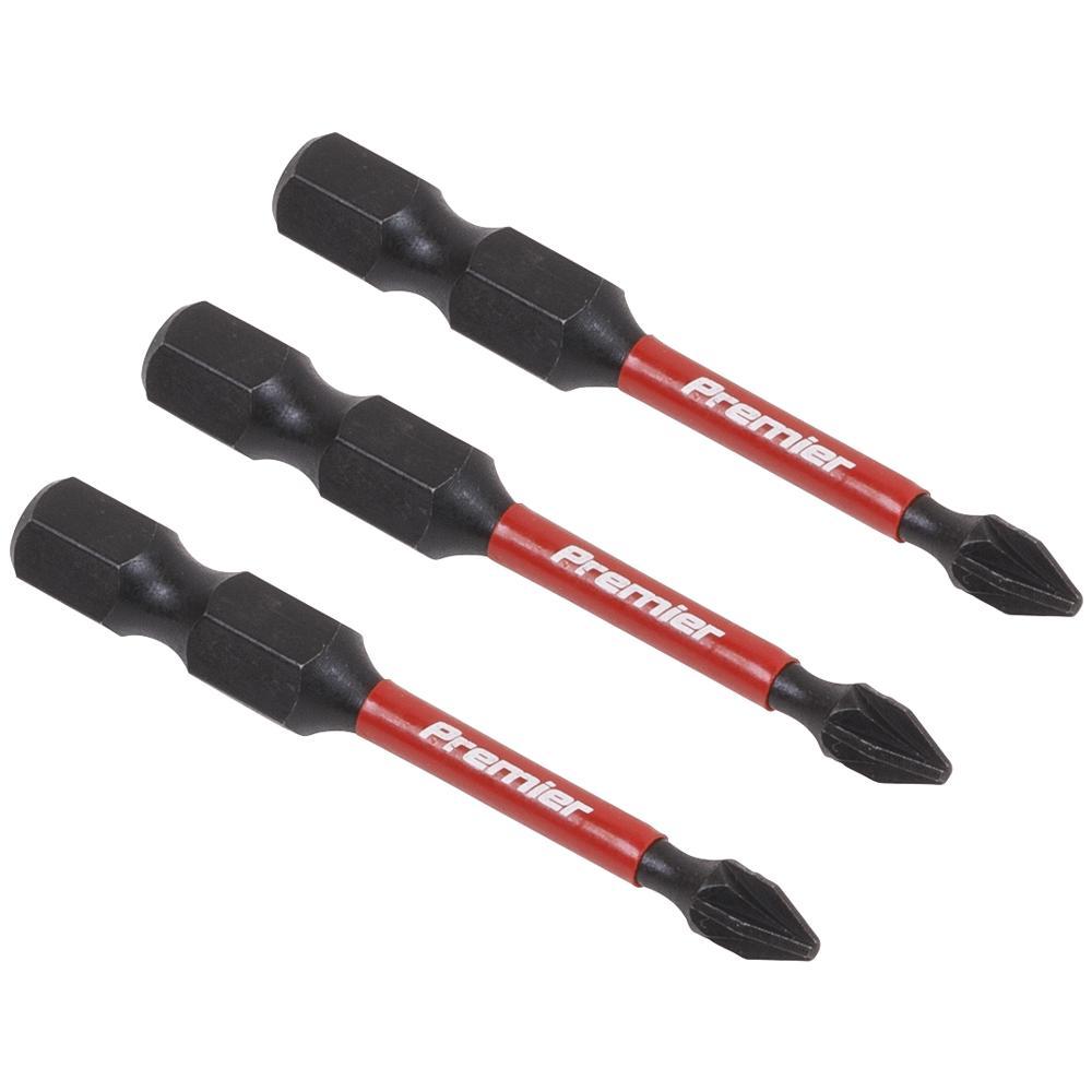 Sealey Impact Power Tool Pozi Screwdriver Bits PZ1 50mm Pack of 3
