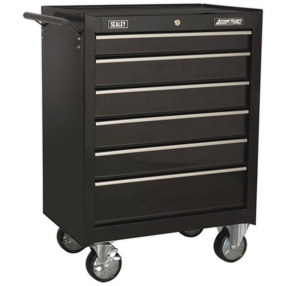 Sealey American Pro 6 Drawer Roller Cabinet Black