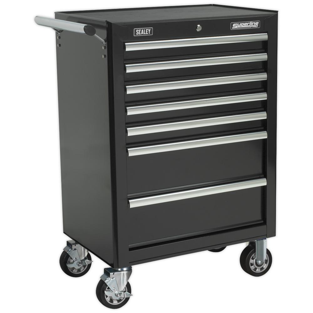 Sealey 7 Drawer Ball Bearing Runner Tool Roller Cabinet Black