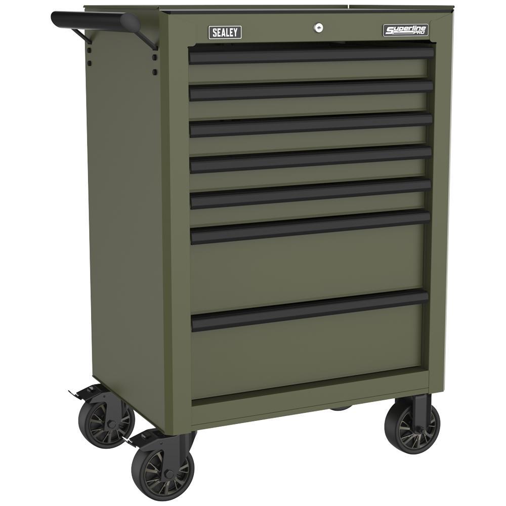 Sealey 7 Drawer Ball Bearing Runner Tool Roller Cabinet Khaki