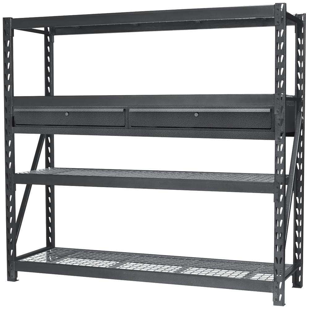Sealey AP6572 Heavy Duty 4 Shelf Racking Unit and Double Drawer