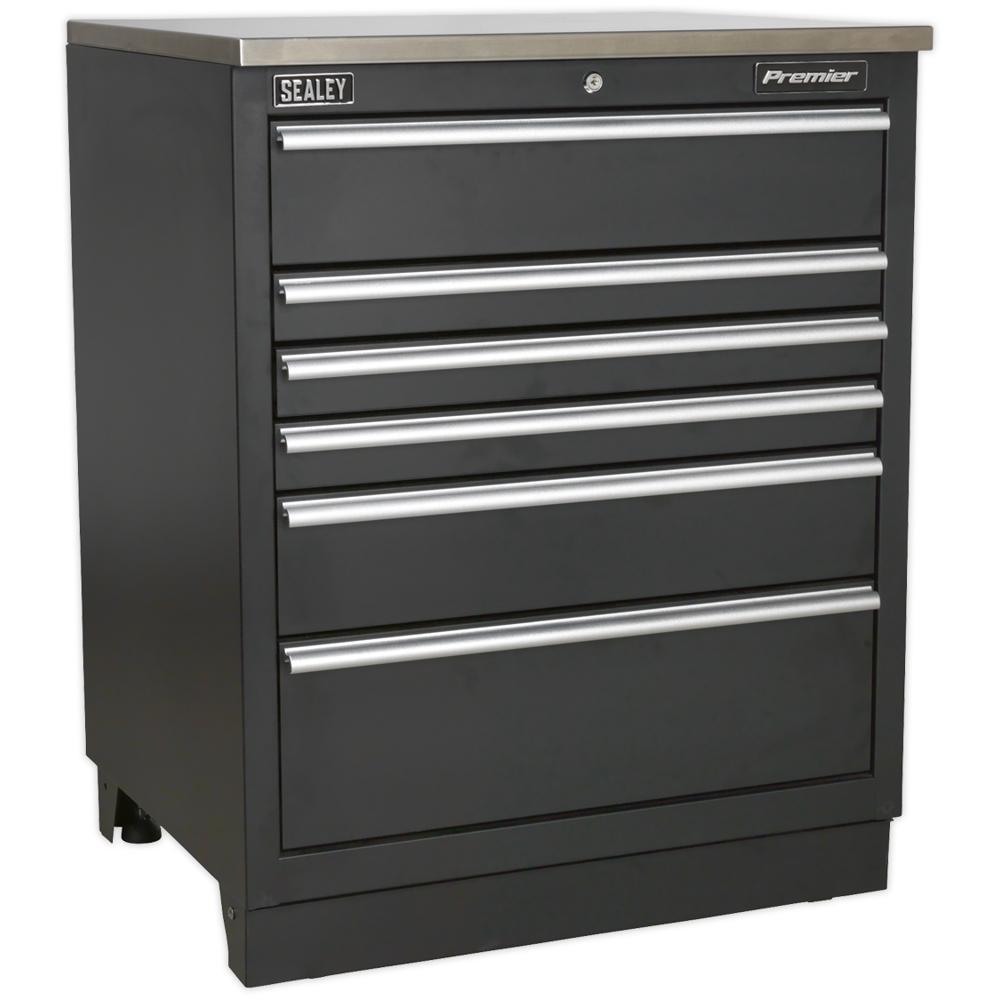 Sealey Premier Heavy Duty Modular Floor Cabinet 6 Door MSS System Black
