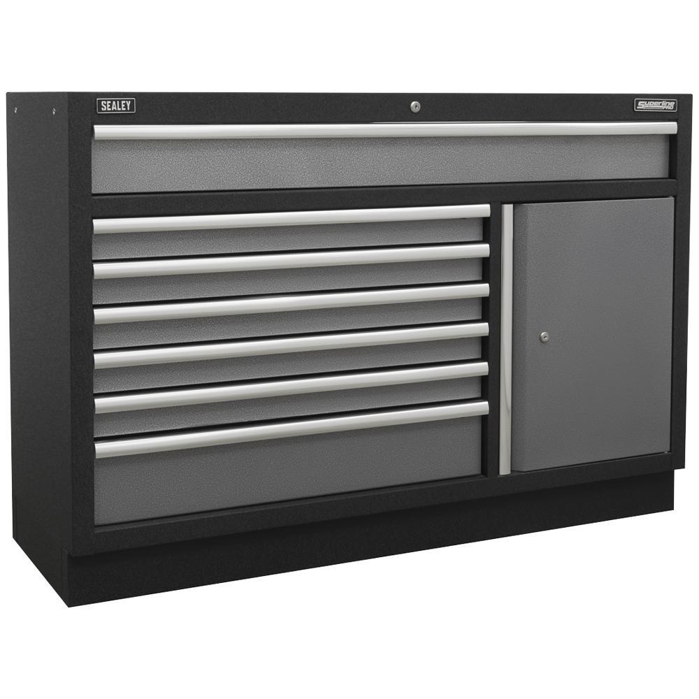 Sealey Superline Modular 7 Drawer Floor Cabinet Black / Grey